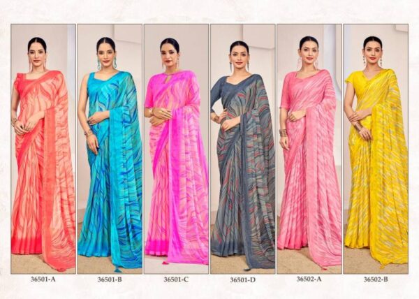 Ruchi Venilla 12 Casual Wear Chiffon Printed Sarees Wholesale Catalog Collection Exporter - Image 14