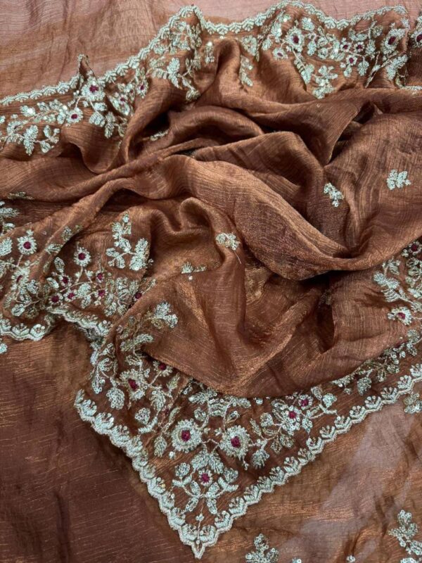 Vt 754 T Chiffon Silk Embroidered Stylish Sarees Wholesale Catalog Collection Supplier - Image 3