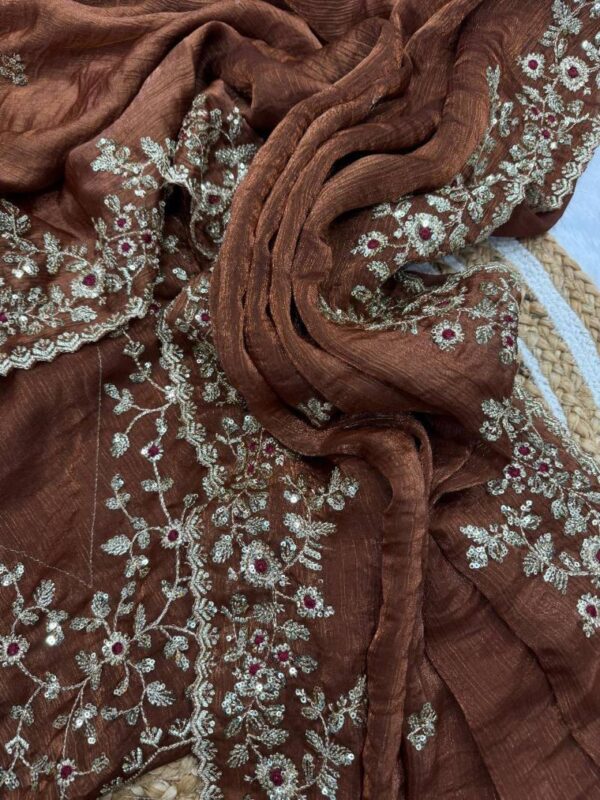 Vt 754 T Chiffon Silk Embroidered Stylish Sarees Wholesale Catalog Collection Supplier - Image 5