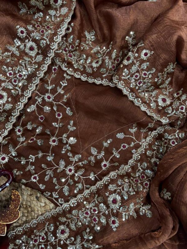 Vt 754 T Chiffon Silk Embroidered Stylish Sarees Wholesale Catalog Collection Supplier - Image 6