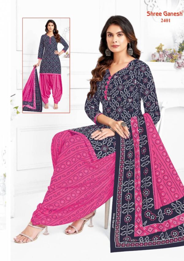 Shree Ganesh Bandhani Patiyala Vol 04 Cotton Dress Material Wholesale Catalog Collection Exporter - Image 2