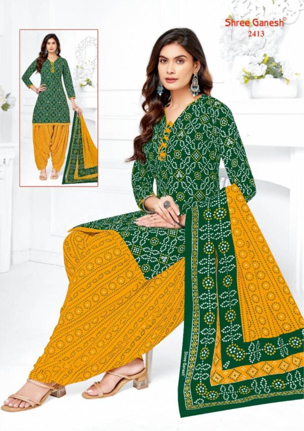 Shree Ganesh Bandhani Patiyala Vol 04 Cotton Dress Material Wholesale Catalog Collection Exporter - Image 8