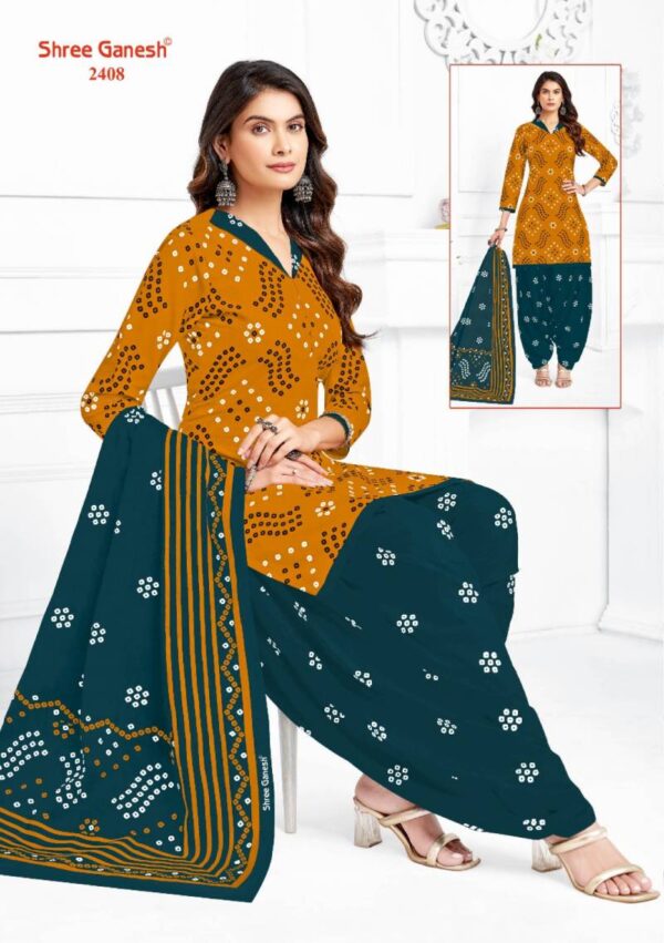 Shree Ganesh Bandhani Patiyala Vol 04 Cotton Dress Material Wholesale Catalog Collection Exporter - Image 10