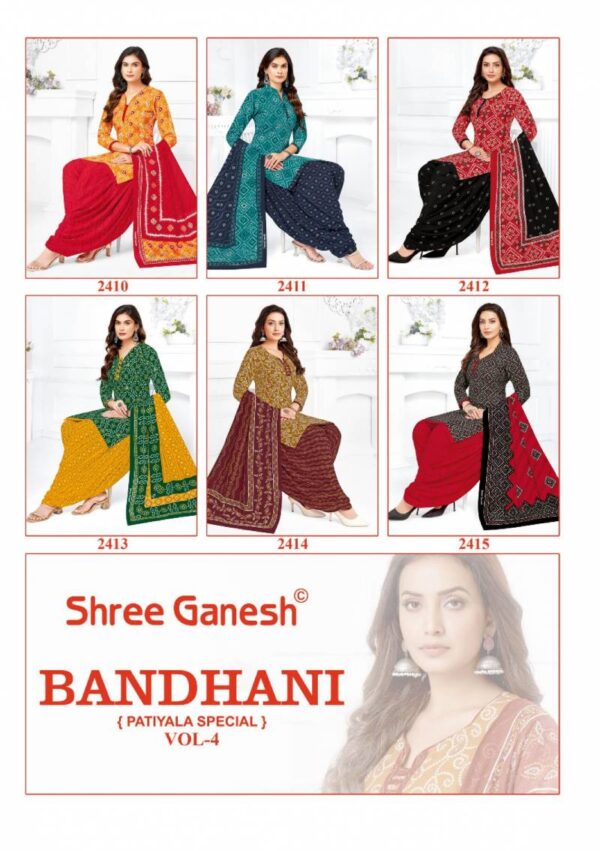 Shree Ganesh Bandhani Patiyala Vol 04 Cotton Dress Material Wholesale Catalog Collection Exporter - Image 17