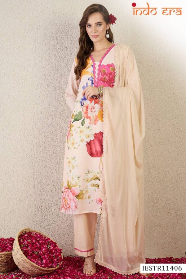 Indo Era 2576 Linen Printed Kurti Bottom With Dupatta Wholesale Catalog Collection Exporter