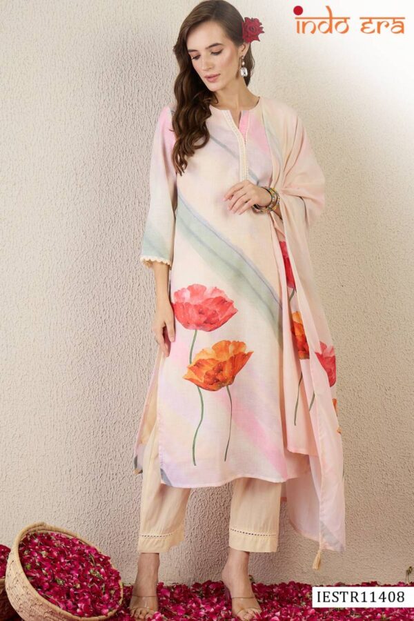 Indo Era 2576 Linen Printed Kurti Bottom With Dupatta Wholesale Catalog Collection Exporter - Image 2