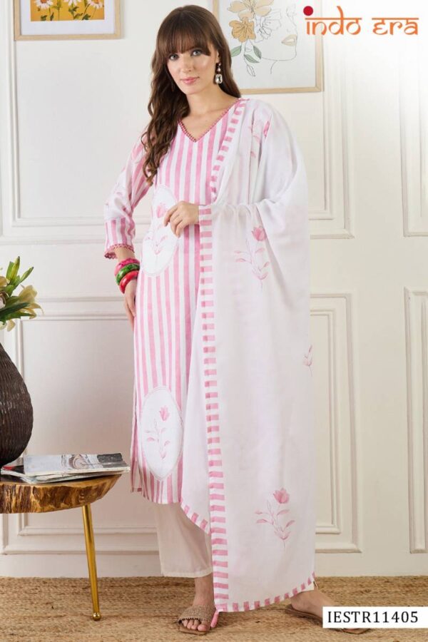 Indo Era 2576 Linen Printed Kurti Bottom With Dupatta Wholesale Catalog Collection Exporter - Image 5