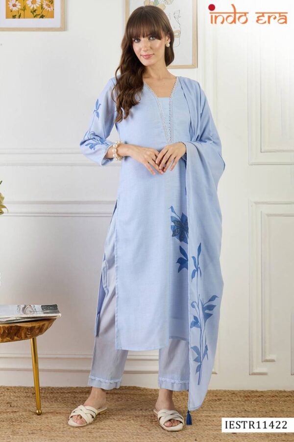 Indo Era 2576 Linen Printed Kurti Bottom With Dupatta Wholesale Catalog Collection Exporter - Image 7