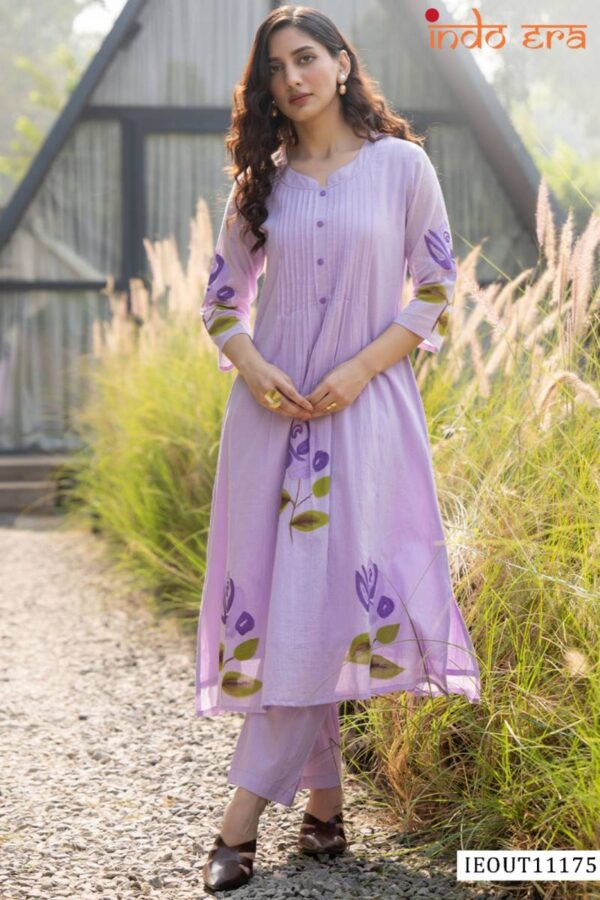 Indo Era 2577 Printed Linen A Line Kurti With Bottom Wholesale Catalog Collection Exporter - Image 2