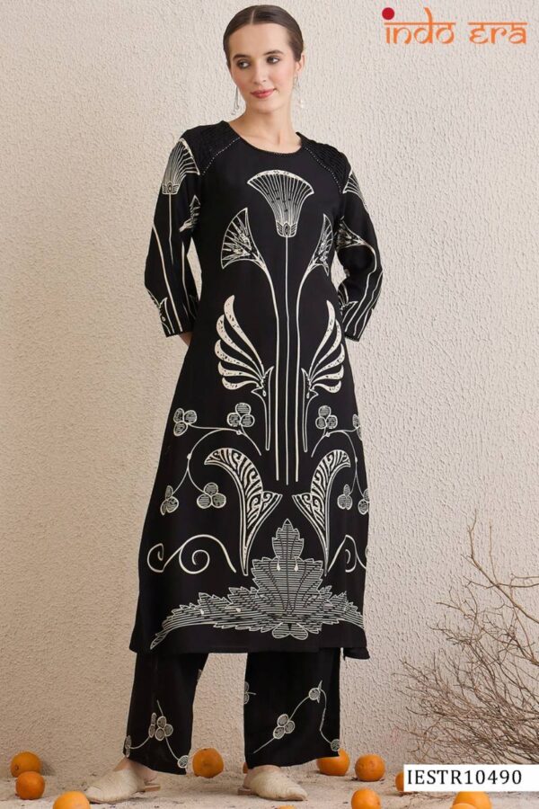 Indo Era 2581 Printed Viscose Fancy kurti With Bottom Wholesale Catalog Collection Exporter - Image 2