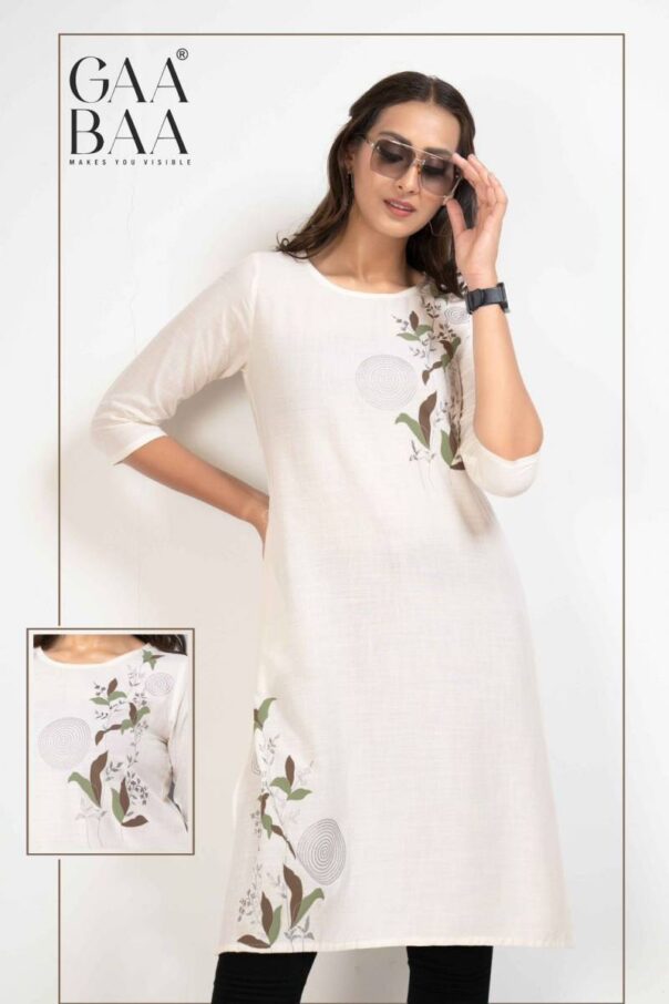 Gaabaa 2205 Rayon Slub Rubber Printed Stylist Kurti Wholesale Catalog Collection Supplier