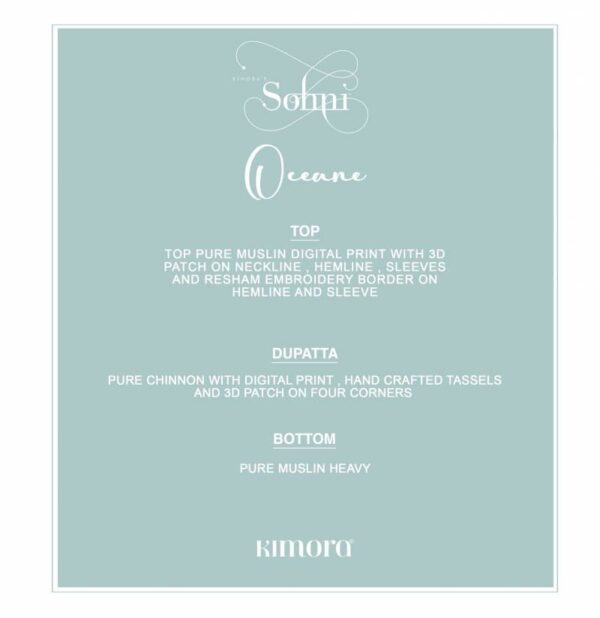 Kimora Heer Sohni Oceane Muslin Digital Printed Salwar Suits Wholesale Catalog Collection Supplier - Image 14