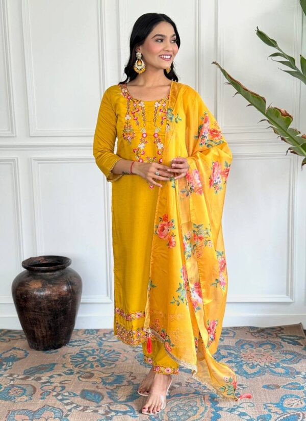 Navya Kurti 107 Silk Embroidered Kurti Bottom With Dupatta Wholesale Catalog Collection Supplier