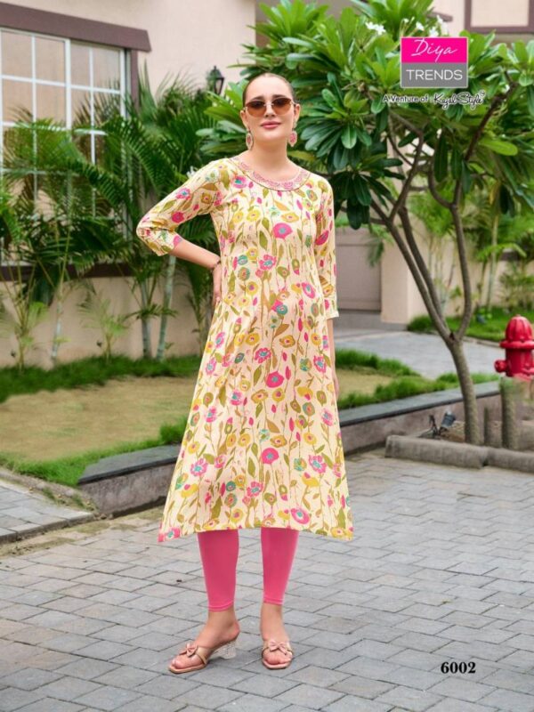 Gardencity Vol 6 By Diya Trends Rayon Printed Kurti Wholesale Catalog Collection Supplier - Image 8
