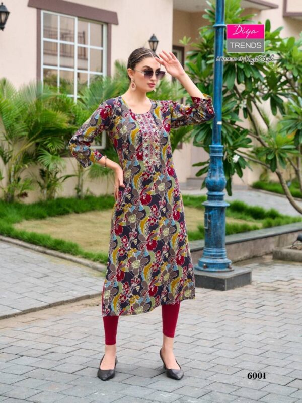 Gardencity Vol 6 By Diya Trends Rayon Printed Kurti Wholesale Catalog Collection Supplier - Image 9