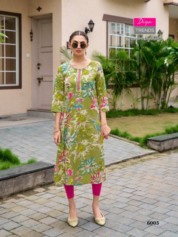 Gardencity Vol 6 By Diya Trends Rayon Printed Kurti Wholesale Catalog Collection Supplier - Image 11