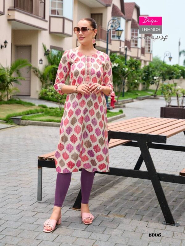 Gardencity Vol 6 By Diya Trends Rayon Printed Kurti Wholesale Catalog Collection Supplier - Image 12