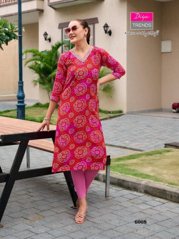 Gardencity Vol 6 By Diya Trends Rayon Printed Kurti Wholesale Catalog Collection Supplier - Image 2