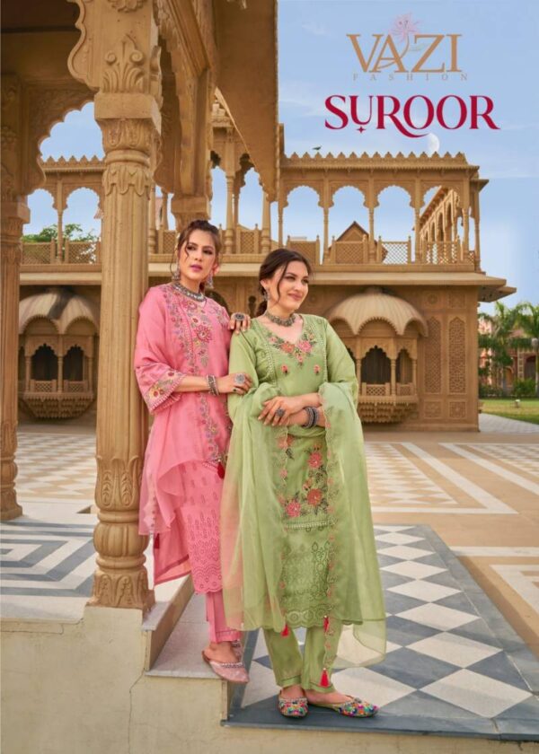 Vazi Suroor Mul Chanderi Kurti Bottom With Dupatta Wholesale Catalog Collection Exporter