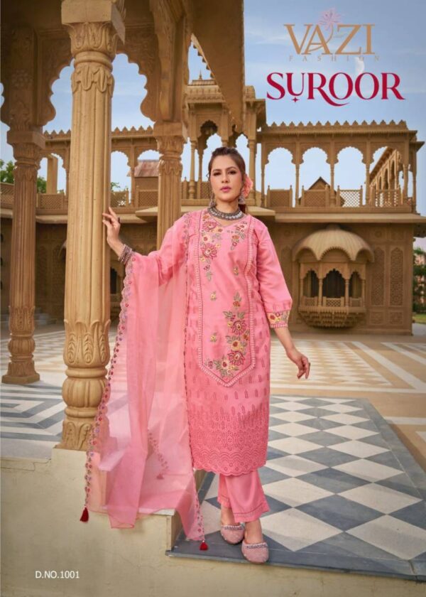 Vazi Suroor Mul Chanderi Kurti Bottom With Dupatta Wholesale Catalog Collection Exporter - Image 2