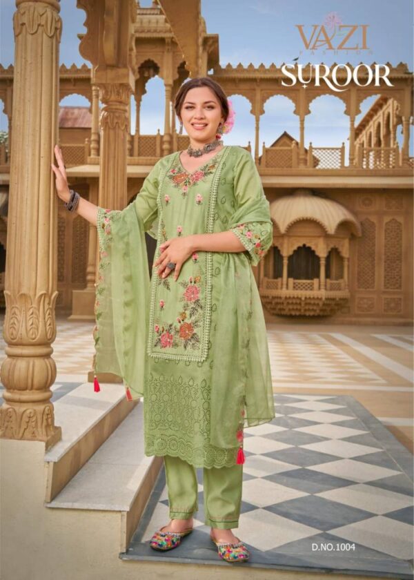 Vazi Suroor Mul Chanderi Kurti Bottom With Dupatta Wholesale Catalog Collection Exporter - Image 5