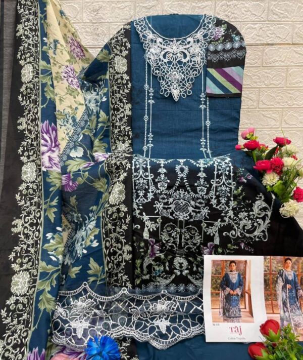 Taj 615 Cotton Dupatta Pakistani Salwar Suits Wholesale Catalog Collection Exporter - Image 3