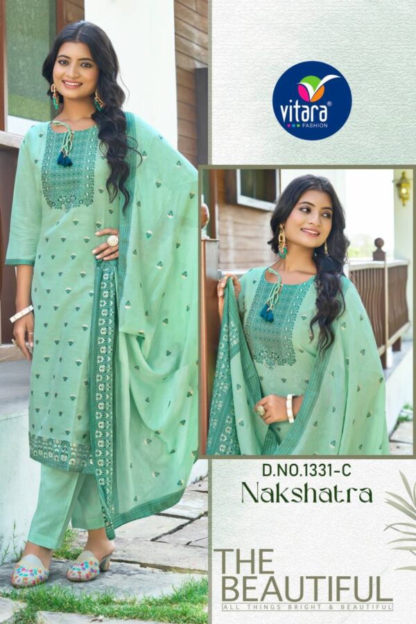 Vitara Nakshatra Cotton Jacquard Kurti Bottom With Dupatta Wholesale Catalog Collection Exporter - Image 3