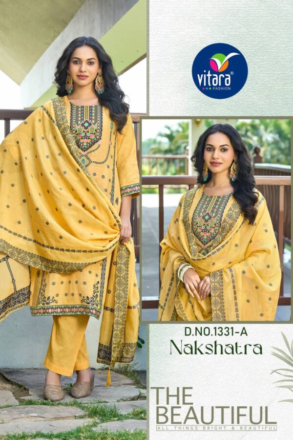 Vitara Nakshatra Cotton Jacquard Kurti Bottom With Dupatta Wholesale Catalog Collection Exporter - Image 4
