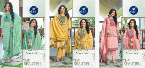 Vitara Nakshatra Cotton Jacquard Kurti Bottom With Dupatta Wholesale Catalog Collection Exporter - Image 5