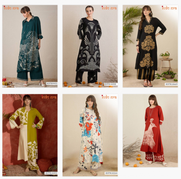 Indo Era 2581 Printed Viscose Fancy kurti With Bottom Wholesale Catalog Collection Exporter - Image 7