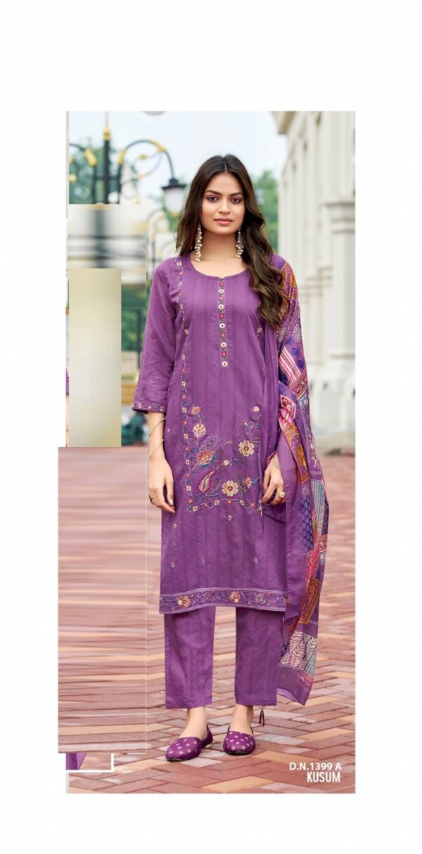 Vitara Kusum Roman Jacquard Kurti Bottom With Dupatta Wholesale Catalog Collection Exporter