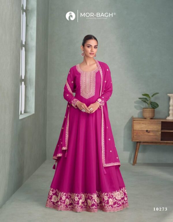 Aashirwad Mor Bagh Purva Designer Gown With Dupatta Wholesale Catalog Collection Exporter