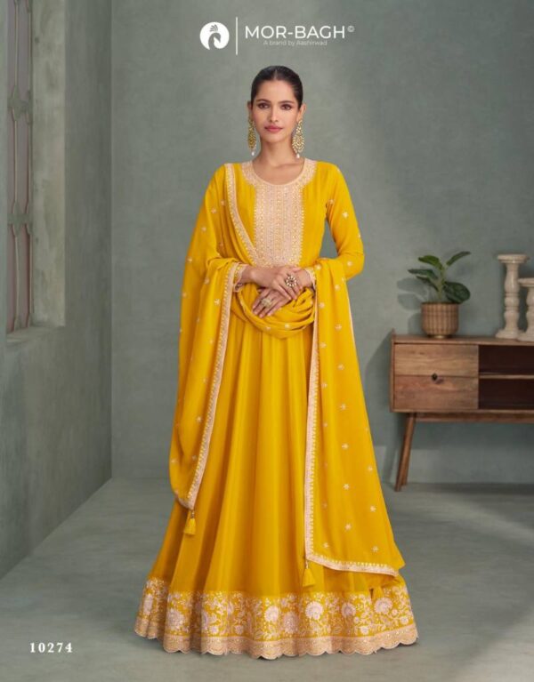 Aashirwad Mor Bagh Purva Designer Gown With Dupatta Wholesale Catalog Collection Exporter - Image 2