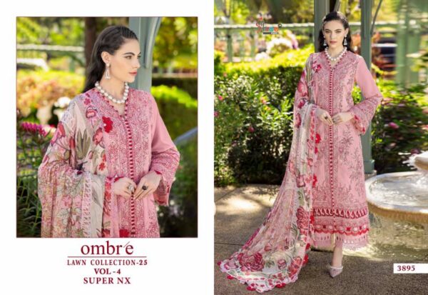 Shree Ombre Lawn Collection 25 Vol 4 Super Nx Cotton Dupatta Suits Wholesale Catalog Collection Exporter - Image 3