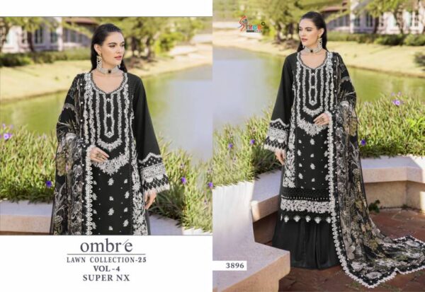 Shree Ombre Lawn Collection 25 Vol 4 Super Nx Cotton Dupatta Suits Wholesale Catalog Collection Exporter - Image 5
