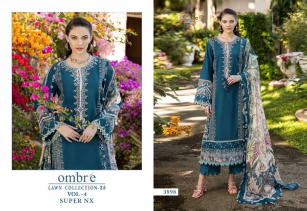 Shree Ombre Lawn Collection 25 Vol 4 Super Nx Cotton Dupatta Suits Wholesale Catalog Collection Exporter - Image 6