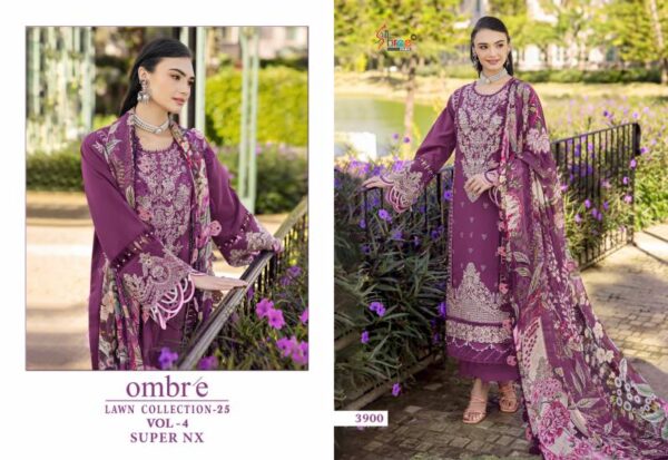 Shree Ombre Lawn Collection 25 Vol 4 Super Nx Cotton Dupatta Suits Wholesale Catalog Collection Exporter - Image 7