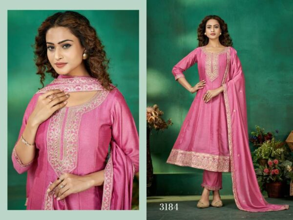 Ladies Flavour 3184 And 3185 Vichitra Kurti Bottom With Dupatta Wholesale Catalog Collection Exporter - Image 3