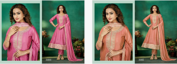 Ladies Flavour 3184 And 3185 Vichitra Kurti Bottom With Dupatta Wholesale Catalog Collection Exporter - Image 4