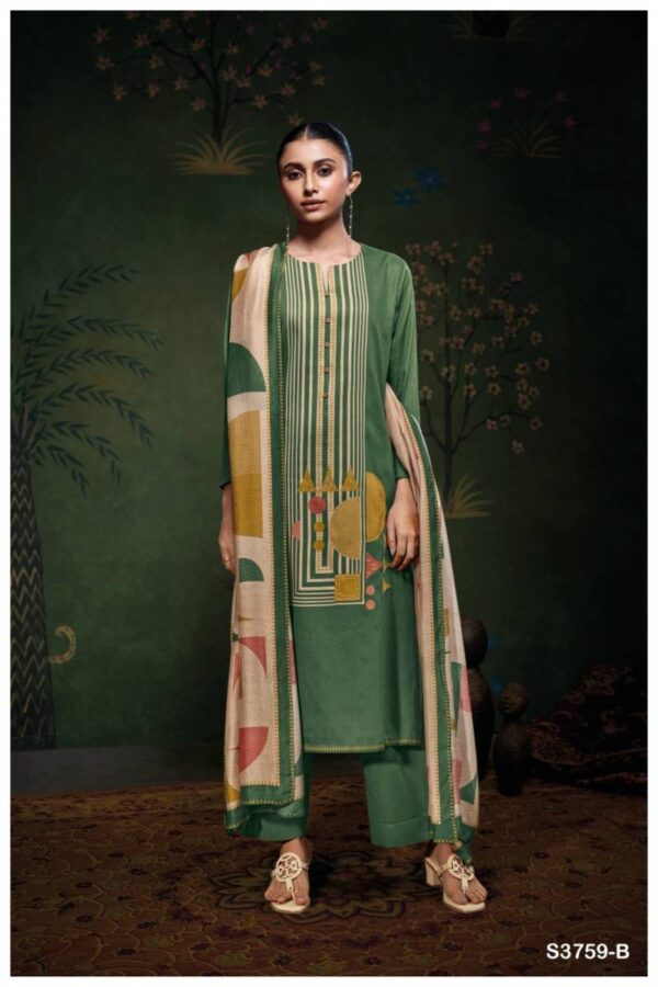 Ganga Eshleen Cotton Satin Printed Salwar Kameez Wholesale Catalog Collection Exporter - Image 3
