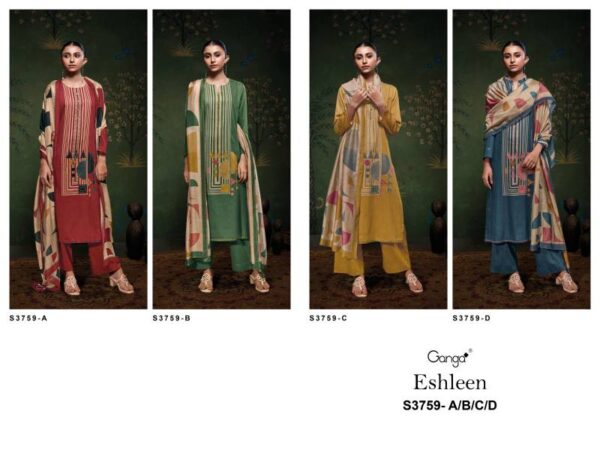 Ganga Eshleen Cotton Satin Printed Salwar Kameez Wholesale Catalog Collection Exporter - Image 6