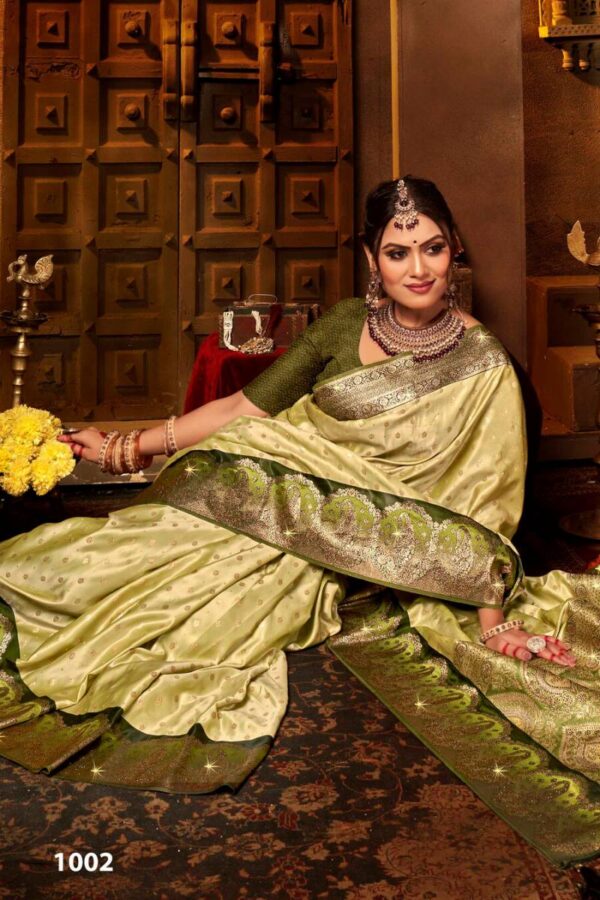 Saroj Begum Sattin Saroski Vol 2 Festive Wear Satin Silk Saree Wholesale Catalog Collection Supplier - Image 3