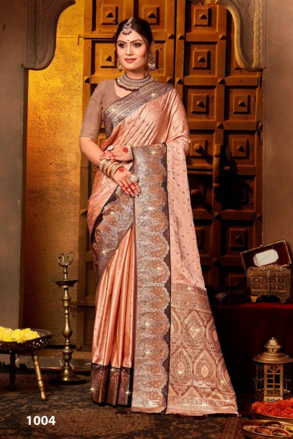 Saroj Begum Sattin Saroski Vol 2 Festive Wear Satin Silk Saree Wholesale Catalog Collection Supplier - Image 4