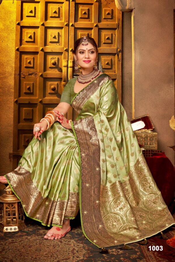 Saroj Begum Satin Saroski Vol 3 Wedding Wear Silk Saree Wholesale Catalog Collection - Image 3
