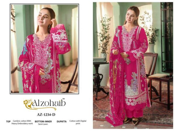 Alzohaib Zahra Vol 1 Chiffon Dupatta Pakistani Salwar Suits Wholesale Catalog Collection Supplier - Image 2