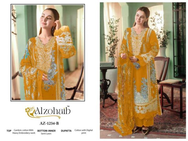 Alzohaib Zahra Vol 1 Chiffon Dupatta Pakistani Salwar Suits Wholesale Catalog Collection Supplier - Image 3
