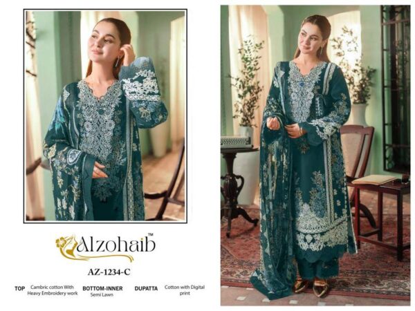 Alzohaib Zahra Vol 1 Chiffon Dupatta Pakistani Salwar Suits Wholesale Catalog Collection Supplier - Image 4