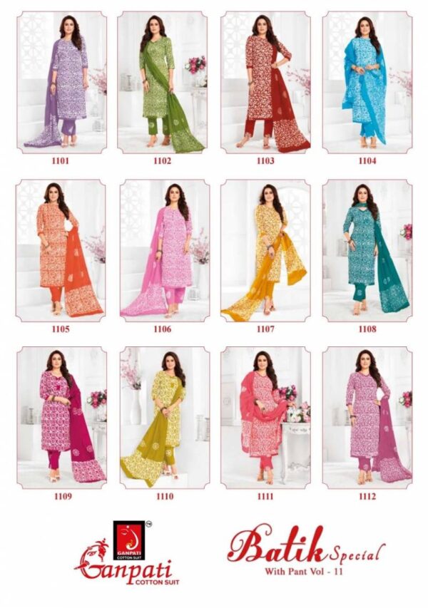 Ganpati Batik Pant Vol 11 Cotton Printed Fancy Dress Material Wholesale Catalog Collection Supplier - Image 11