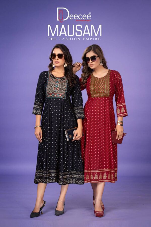 Deecee Mausam Casual Wear Rayon Printed Kurtis Wholesale Catalog Collection Supplier