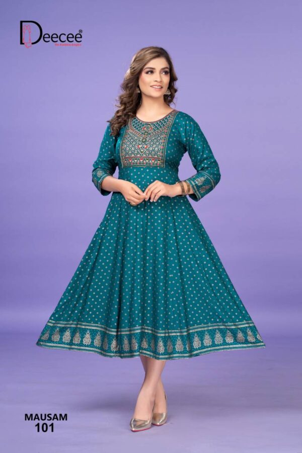 Deecee Mausam Casual Wear Rayon Printed Kurtis Wholesale Catalog Collection Supplier - Image 3